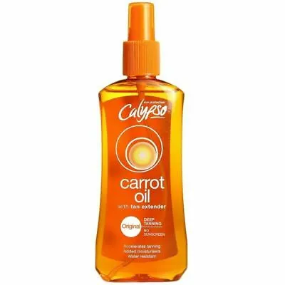 Calypso CARROT Tanning OIL Deep Sun Tan Low SPF 0 6 15 Spray Tanning Extender • £8.50