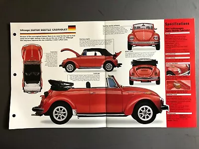 1949 - 1980 Volkswagen Super Beetle Poster Spec Sheet Folder Brochure - RARE! • $14.95