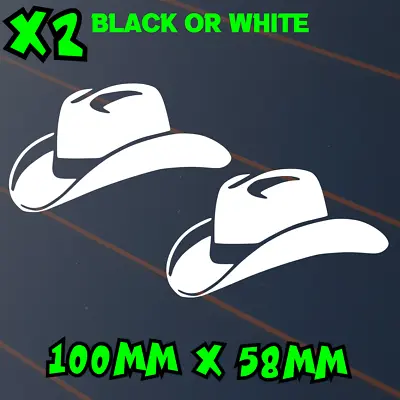 Cowboy Hat X2 Sticker Car Decal Window Country Aussie BNS 4x4 Ute RM Bull Vinyl • $5.95