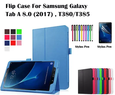 Flip Leather Case Cover/Screen Protector For Samsung Galaxy Tab A 8.0 (2017)T380 • $5.45