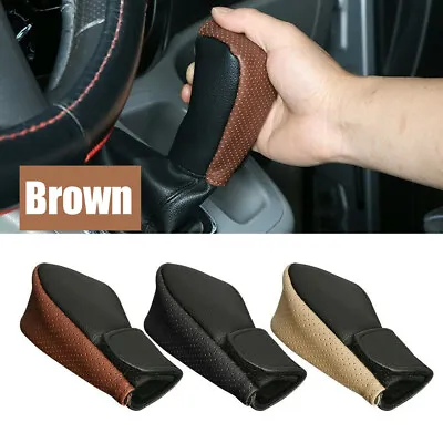 $6.33 • Buy Car Gear Hand Shift Knob Cover PU Leather Handbrake Protector Accessories 