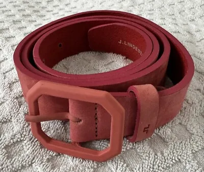 J.Lindeberg Bibbi Leather Golf Belt Pink 85cm 30-31” Waist Italy GWAC04134 • $39