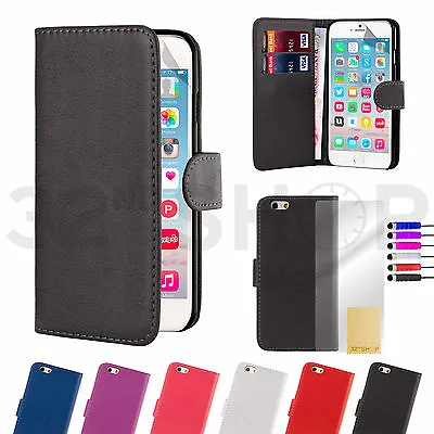 NEW LEATHER WALLET CASE COVER FOR APPLE IPHONE 5 5S 6S 6S 7 8 Plus • £3.99