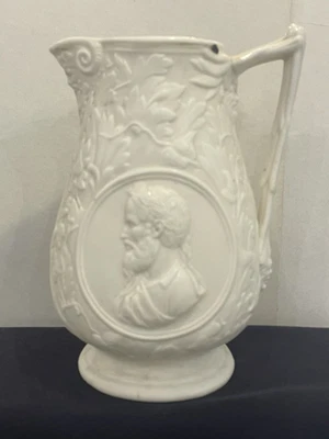 £38 • Buy Victorian 1842- Samuel Alcock, Classical Parian Relief Moulded Jug With Masks