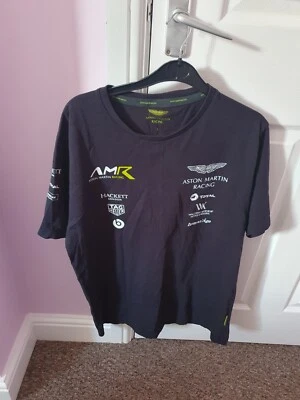 £15 • Buy Mens Hackett London Aston Martin Racing Team F1 Black Short Sleeve T Shirt ...