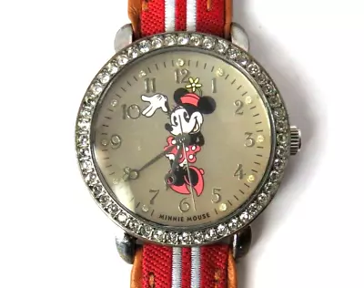 Nice Large Ladies Lorus Quartz Minnie Mouse Disney Mu2925 Watch W/  Stones • $17.95