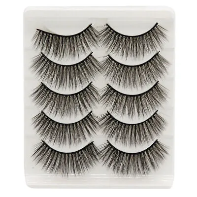 UK Russian Style Strip Lashes D Curl Mink False Eyelashes Full Curled 10 Pairs • £1.99