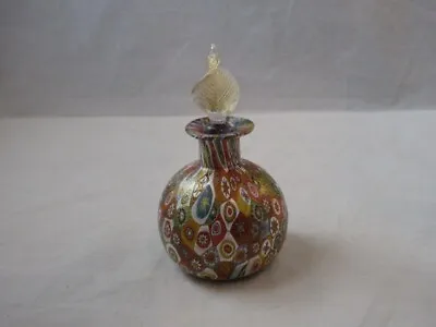 Vintage Venetian Murano Millefiori Glass Perfume Scent Bottle Flame Stopper • $99.99
