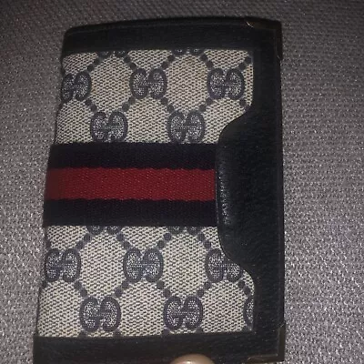 $175 • Buy Authentic Vintage Gucci GG Monogram Wallet Credit Cards Case Hard To Find HTF