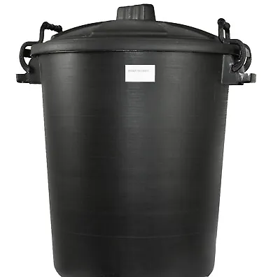 50L 85L 110L Plastic Black Bin Garden Rubbish Waste Dustbin Storage Animal Feed • £56.95