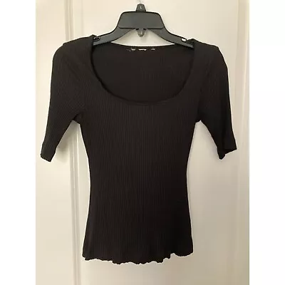 H & M Ribbed Shirt Top - Lot Of 2 - Black & White - Size S • $18