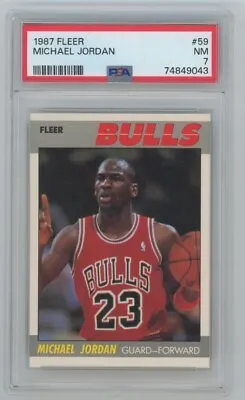 1987-88 Fleer #59 Michael Jordan PSA 7 2nd Year Bulls NBA HOF GOAT • $300