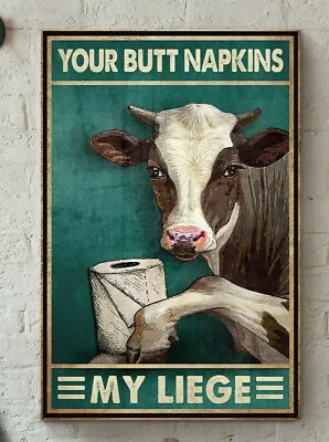 Cow Heifer Toilet Paper Your Butt Napkins My Liege Green Vintage Art Print Only • £8.50