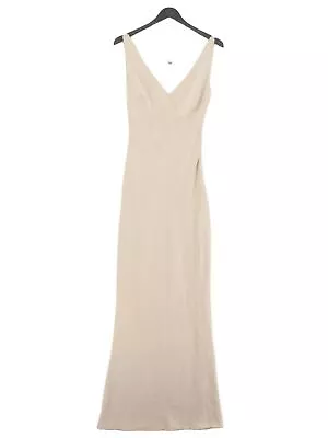 Quiz Women's Maxi Dress UK 8 Cream 100% Polyester Sleeveless Long V-Neck Maxi • £10.80