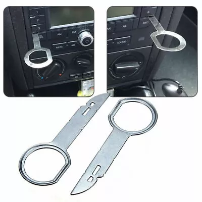 2x Car Accessories Radio Stereo Removal Release Tools Keys Vehicle Parts Silver • $3.28