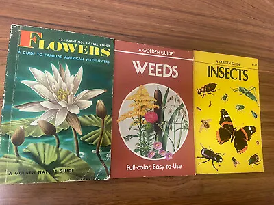 $19.99 • Buy Lot Of 3 Vintage Golden Science Nature Science Guides Insects Weed Flowers
