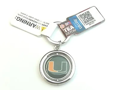 NCAA Miami Hurricanes Spinning Logo Key Ring Keychain Forever Collectibles • $15.99