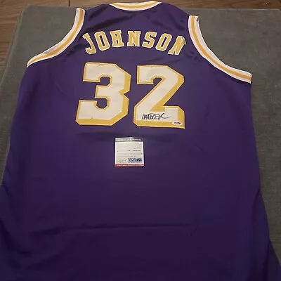 MAGIC JOHNSON AUTOGRAPHED CUSTOM JERSEY LAKERS PSA DNA CERT Signed Auto • $129.99