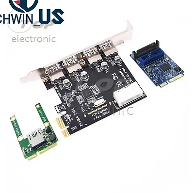 Mini 4 Port PCI-E To USB 2.0/USB 3.0 HUB PCI Express Expansion Card Adapter L3US • $3.20