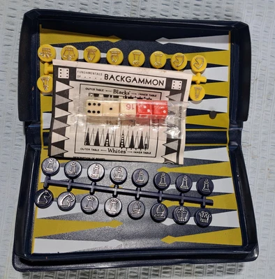$15 • Buy Magnetic Backgammon Chess Set Singapore Airlines Travel Board Game 1980s Era