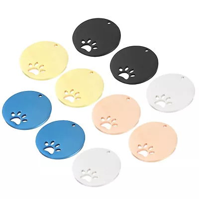 Metal Dog Paw Tags Stamping 1.18 X1.18  Multicolored Blank Tags Engraving 10pcs • $14.78