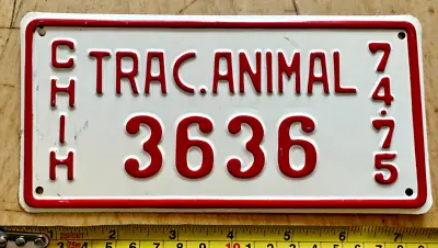 1974 1975 Chihuahua Mexico Mexican Amimal Pulled Tractor  License Plate   3636   • $29.99