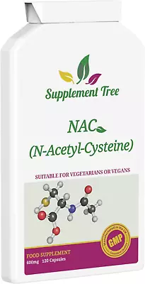 NAC N-Acetyl-Cysteine 600 Mg 120 Capsules | Vegan NAC Supplement | High Bioavail • £19.30