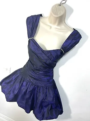 Purple Dress Prom Party 80s Dynasty Dress 6 • £40