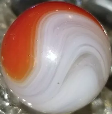 Vintage 5/8  Vitro Agate Company Patch Swirl Glass Marble Mw • $4.99