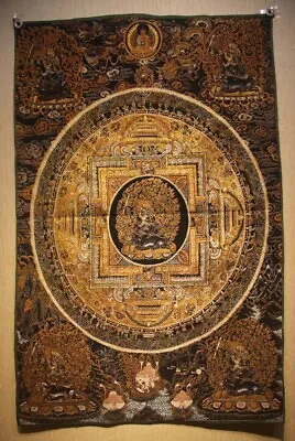 Nice Chinese Tibet Buddhism Embroidery Brocade Thangka Tangka Yamantaka Mandala  • $19.99