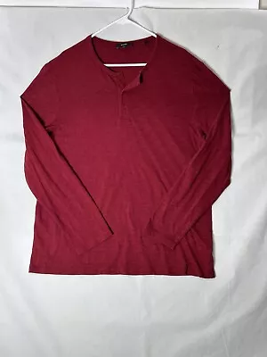 Vince XL Red Henley Shirt Adult Extra Large XL Red Long Sleeve Cotton • $14.88