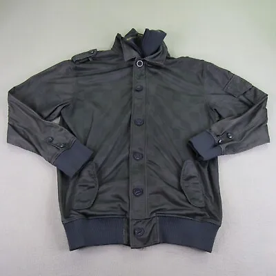Ecko Unltd Jacket Mens Large Blue Plaid Checker Button Up Full Zip Coat Layered • $12.49