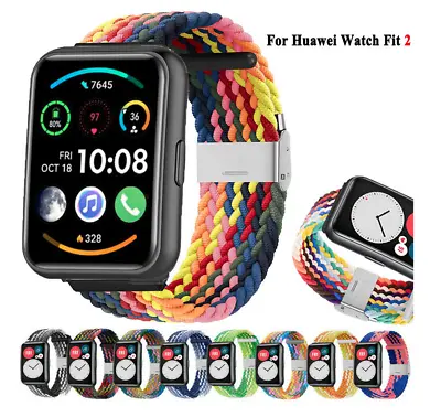 For Huawei Watch Fit 2 Braided Nylon Fabric Loop Strap Band Watch Replacement • £8.24