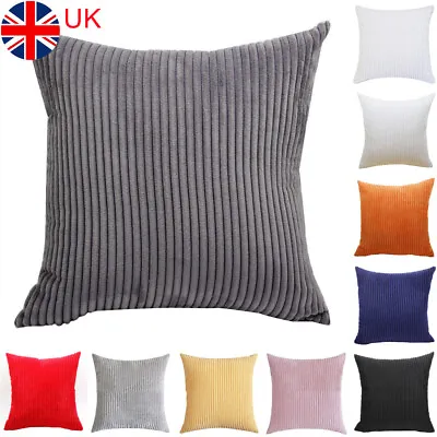 £5.89 • Buy UK Corduroy Jumbo Cord Plain Luxury Cushion Cover Pillow Case Home Decor 16 -28 