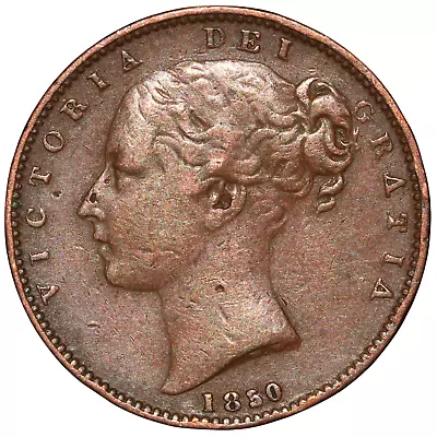 1850 Great Britain Victoria Farthing Coin • £18