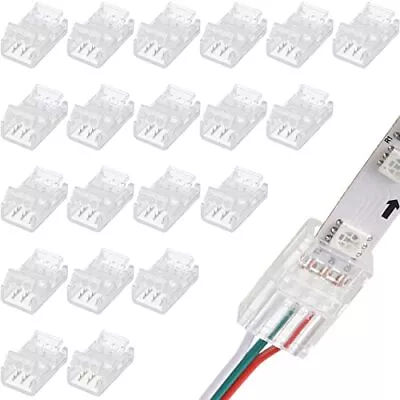 20 Pieces 3 Pin LED Light Connectors Strip To Wire Quick Connector LED Extension • $14.60