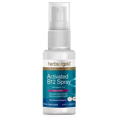 Herbs Of Gold Activated B12 Spray 50ml / Mixed Berry Flavour Vitamin B12 • $30.75