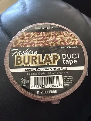 Fashion Burlap Duct Tape Red Cheetah 1.88  X 10yds New!!! • $3