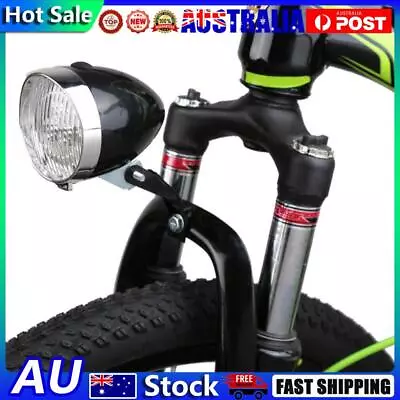 Vintage Bicycle 3LED Front Light Headlight Safety Warning Light (Black) • $9.75