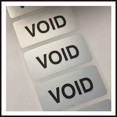 PERSONALISED WARRANTY VOID TAMPER EVIDENT SECURITY LABELS - 38x21mm SILVER • £172.99