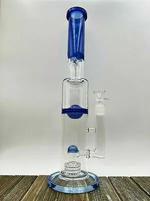 $79.99 • Buy Honeycomb Matrix Loaded 16 Inch Glass Water Pipe Bong Blue Hookah Free Shipping