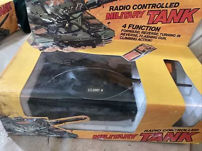 VINTAGE Military TANK - RADIO CONTROLLED - RC 4 Function ORIGINAL BOX • $32