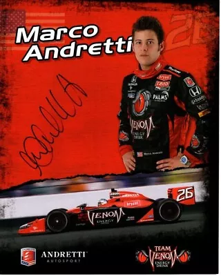 MARCO ANDRETTI Signed 8x10 INDY Hero Bio Card Photo W/ Hologram COA • $100