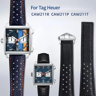 22mm Leather Watch Strap Fit For T.A.G He-uer Mo-naco CAW211M 211P CAW211R 211T • $43.97