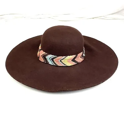 Missoni For Target Floppy Wide Brim Felt Hat MED - LG Brown 100% Wool Hippie • $20.97