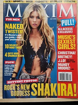 Maxim Magazine July 2002 Shakira J.Lo Mandy Moore Christina A Britney Spears • $4