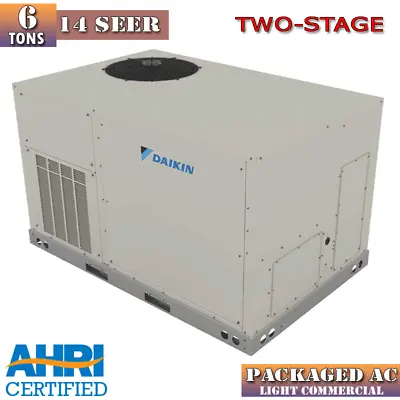 Daikin 6 Ton Packaged Air Conditioner Light Commercial 14 SEER Multi-Speed ECM • $5499