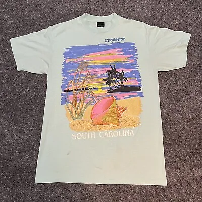 $24.99 • Buy Vintage 90s Charleston SC Ocean Beach T Shirt Single Stitch 