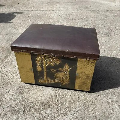 VINTAGE ORIGINAL Fire Chest Box Stool Bar Mancave Prop Coal Antique Foot Shoe • $16.08