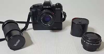 Minolta X-370n Black Body With Minolta 50mm F1.7 Lens Auto Winder Telephoto • $89